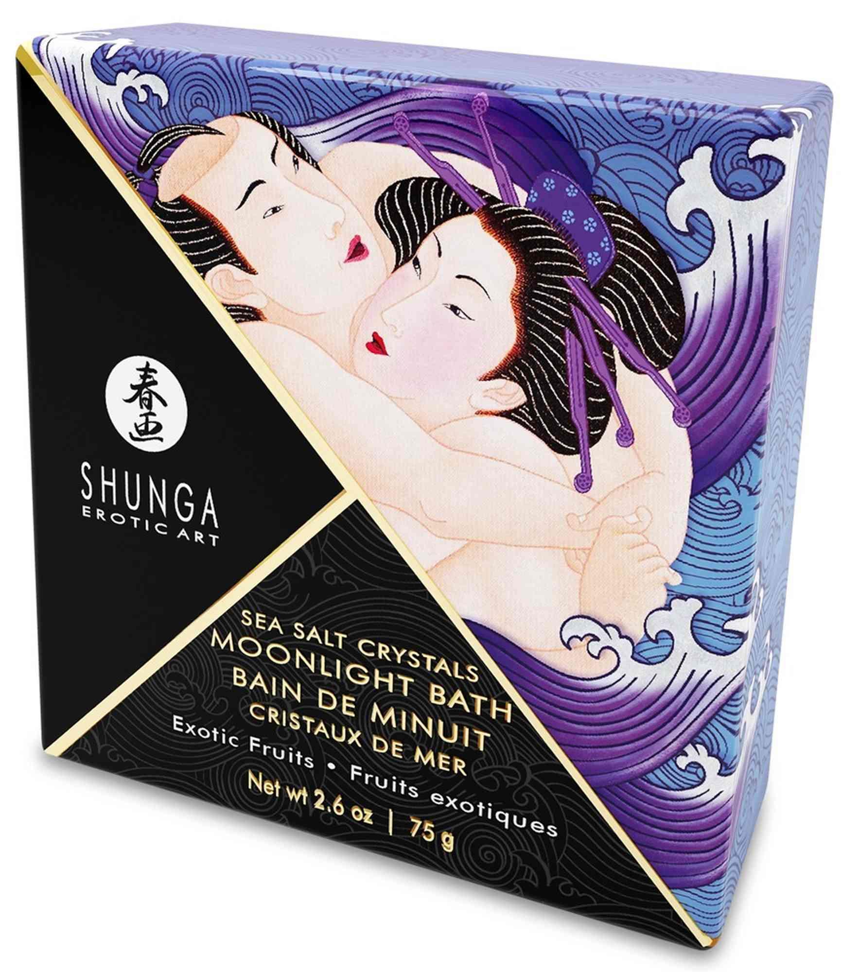 Kryształki soli morskiej Shunga Moonlight Bath Exotic Fruits fioletowe - obrazek 2