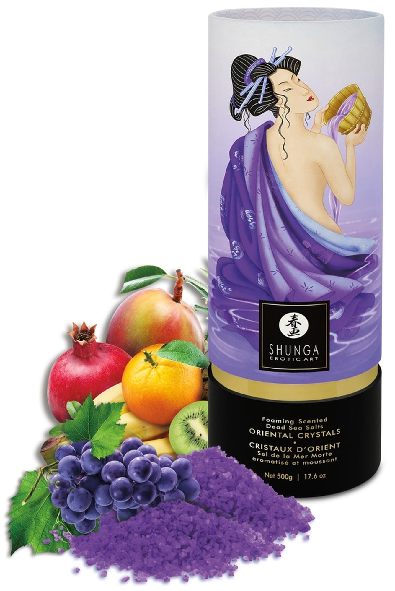 Sól do kąpieli Shunga Oriental Crystals owoce egzotyczne fioletowa - obrazek 2