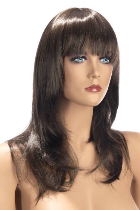 Peruka Kate długa z grzywką World Wigs brunetka