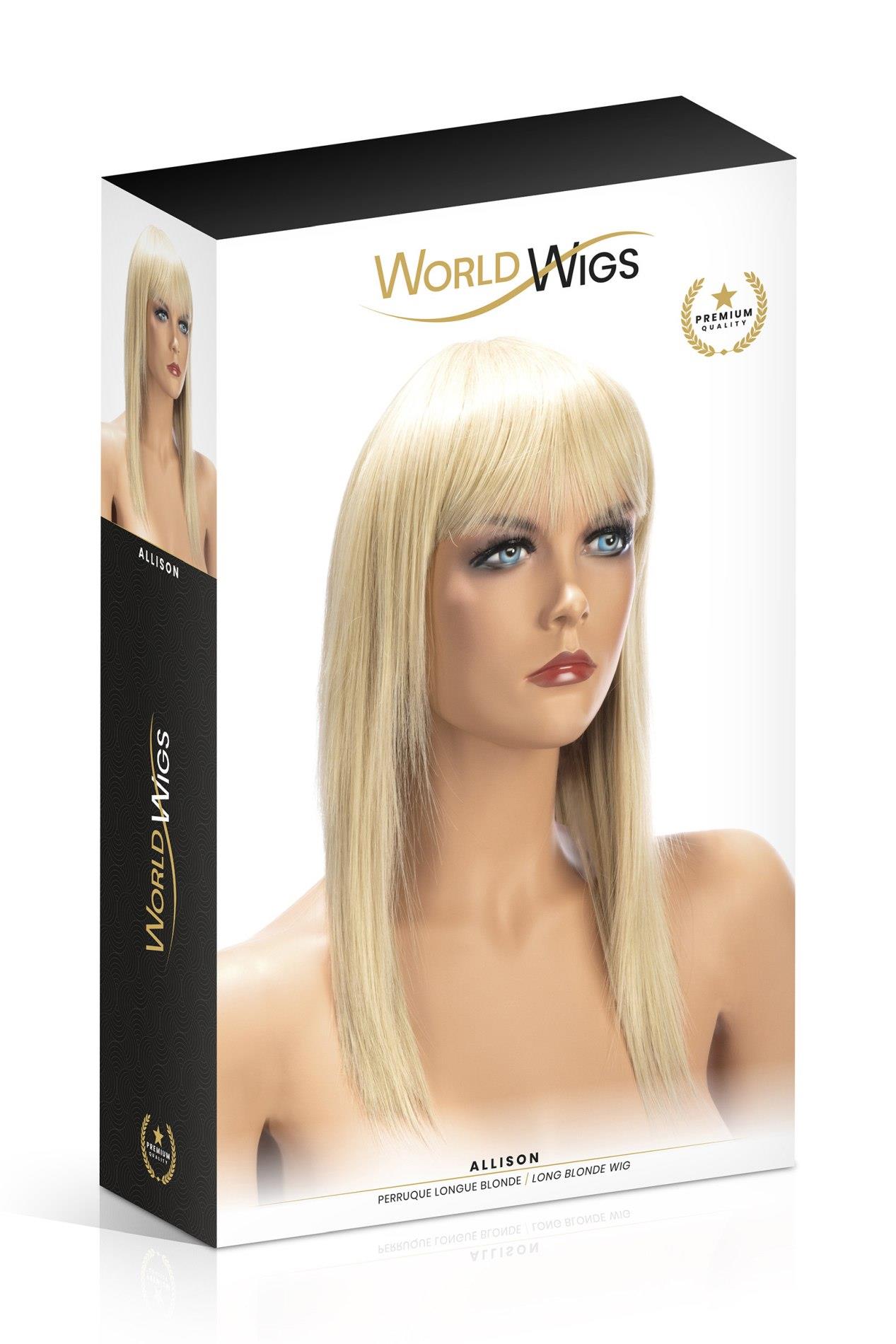 Peruka Allison długa blond z grzywką World Wigs - obrazek 2