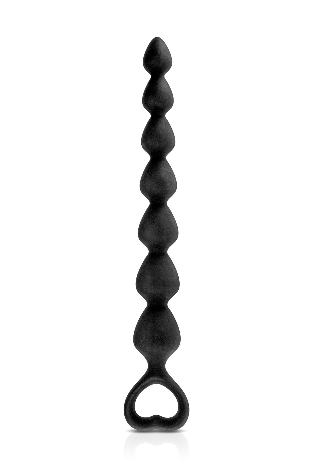 Pręt analny silikonowy Glamy Back Love czarny 25 cm