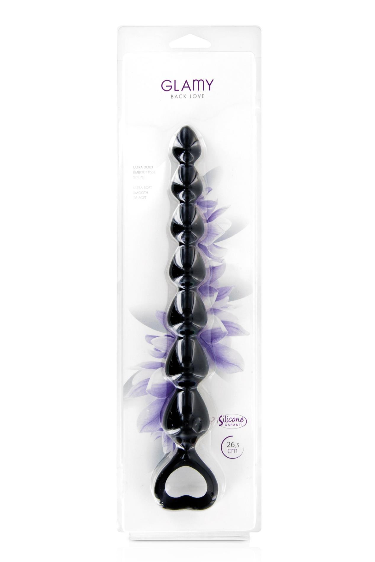 Pręt analny silikonowy Glamy Back Love czarny 25 cm - obrazek 2