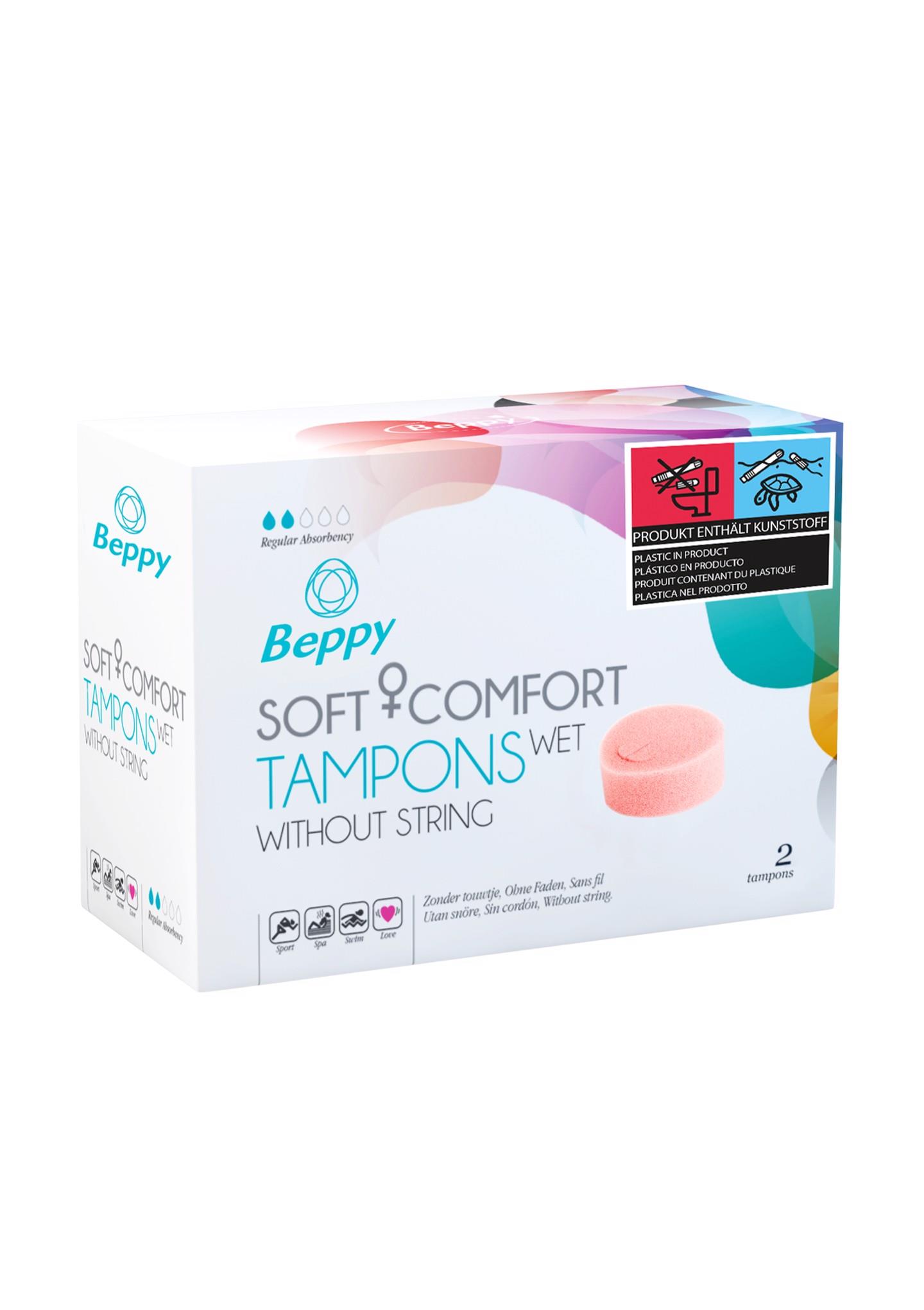Tampony Beppy Soft Comfort Mokre Naturalne 2 sztuki - obrazek 2