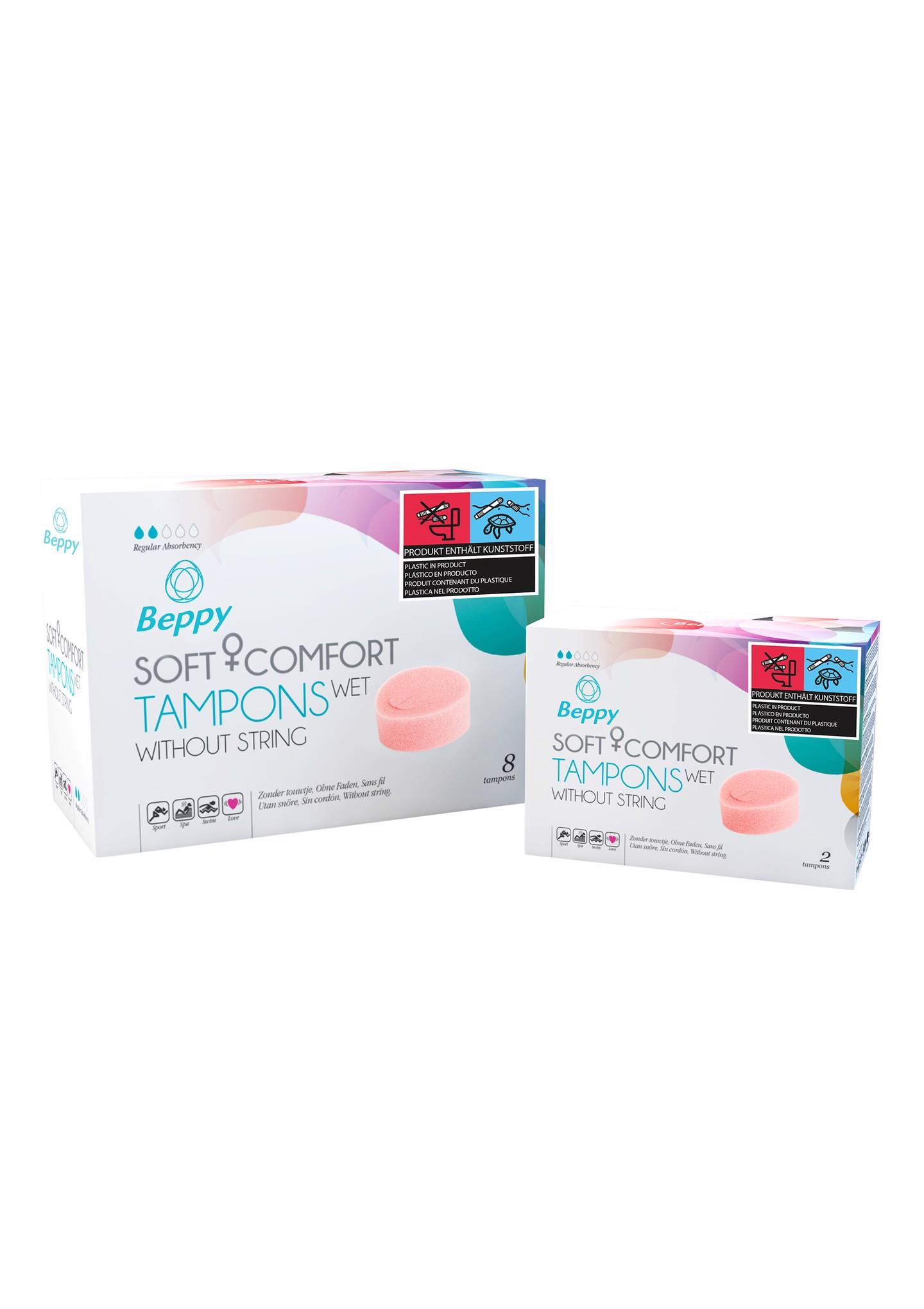 Tampony Beppy Soft Comfort Mokre Naturalne 2 sztuki - obrazek 6