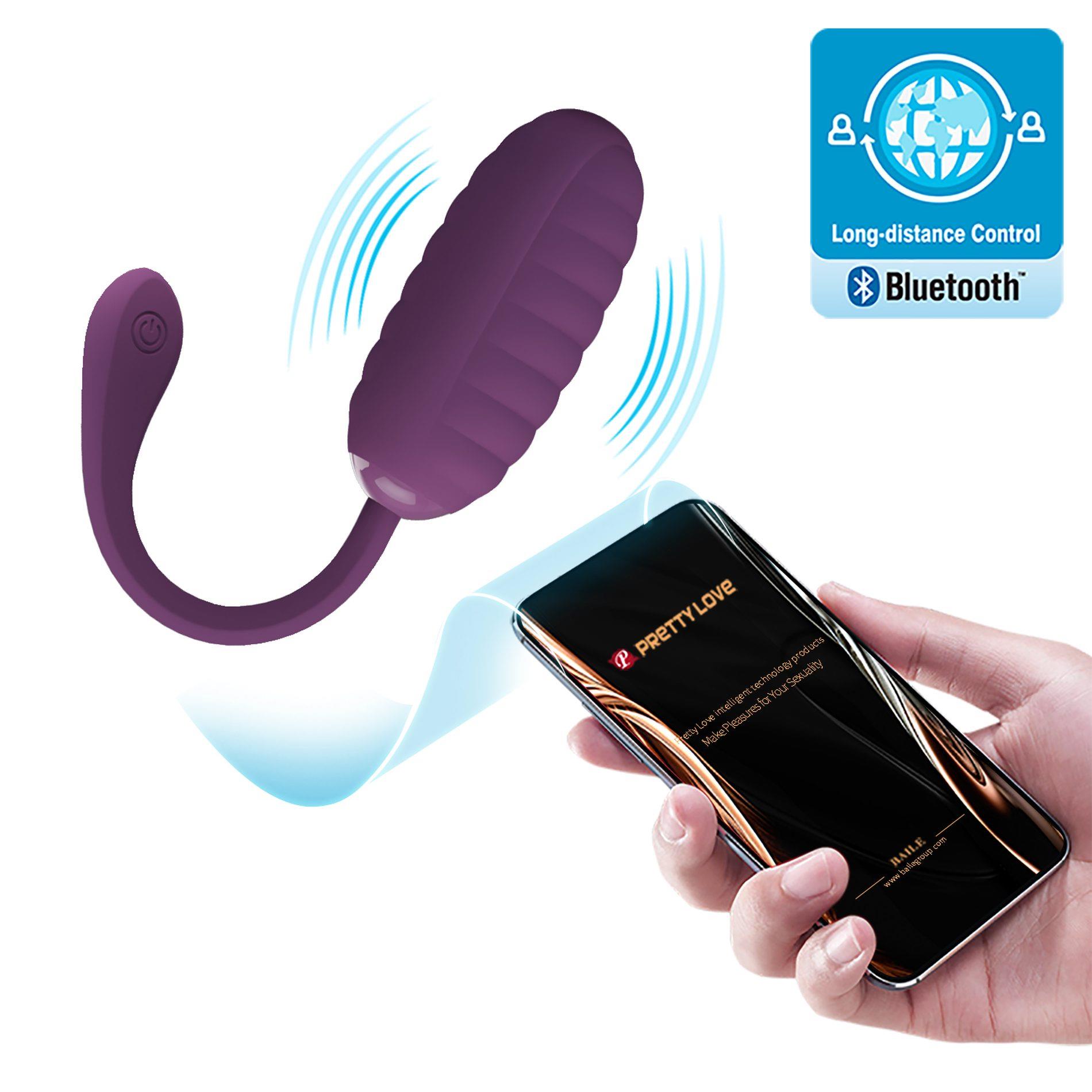 Jajko wibrujące Pretty Love Casper fioletowe 12 trybów app USB - obrazek 2