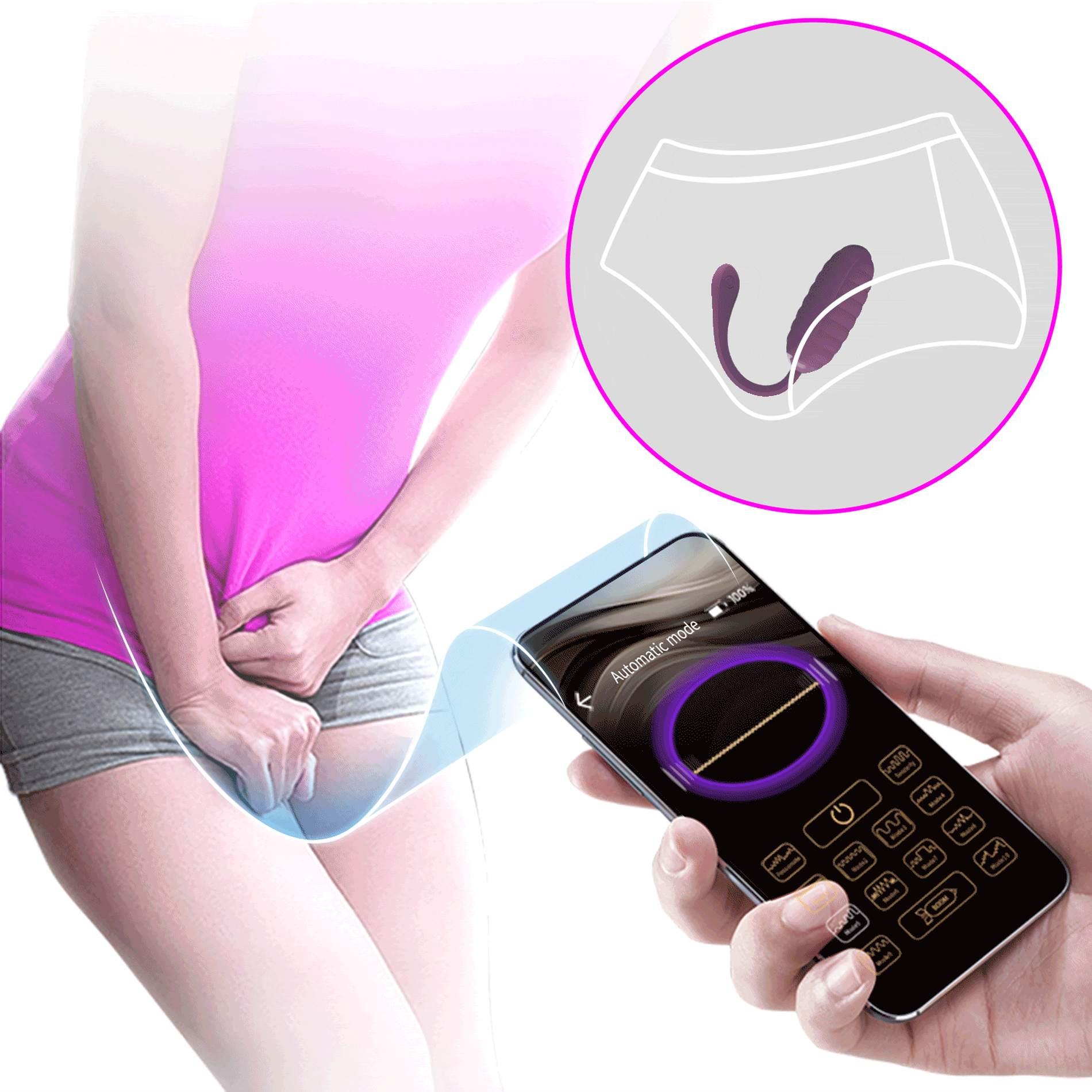 Jajko wibrujące Pretty Love Casper fioletowe 12 trybów app USB - obrazek 5