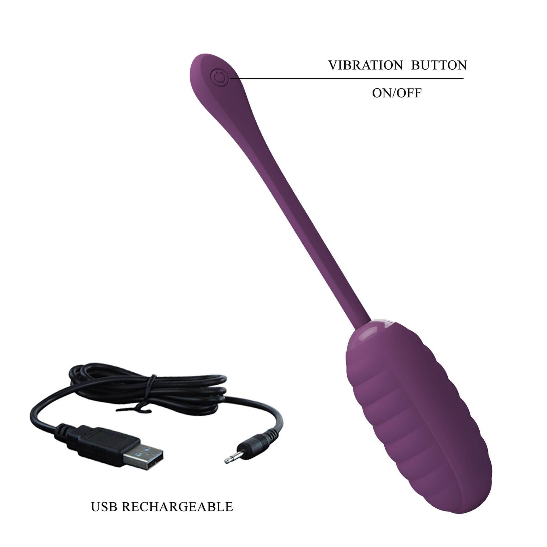 Jajko wibrujące Pretty Love Casper fioletowe 12 trybów app USB - obrazek 6