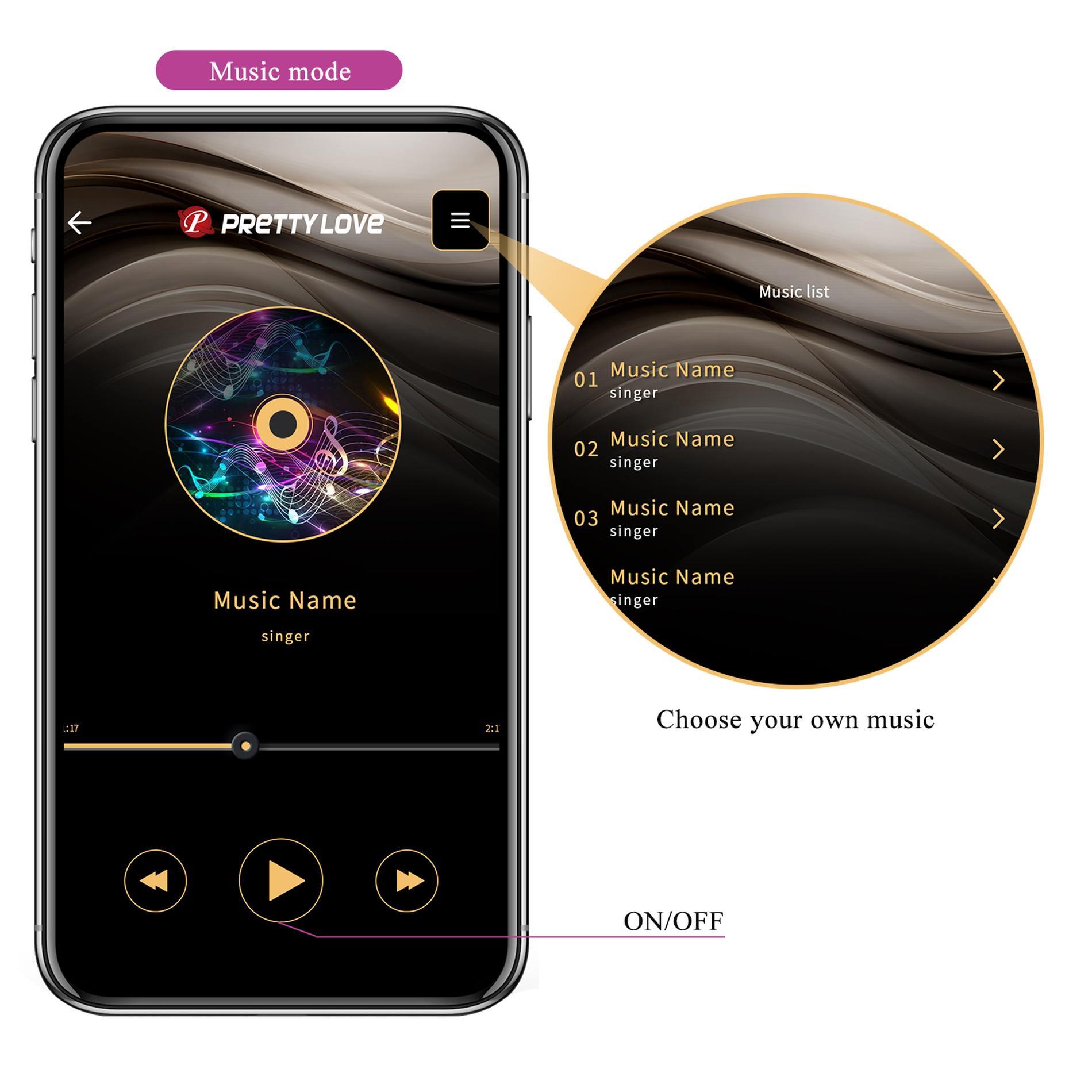 Jajko wibrujące Pretty Love Casper fioletowe 12 trybów app USB - obrazek 15