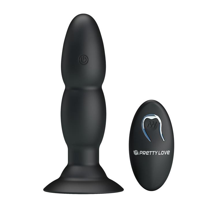 Wibrujący korek analny Pretty Love koralikowy czarny 13