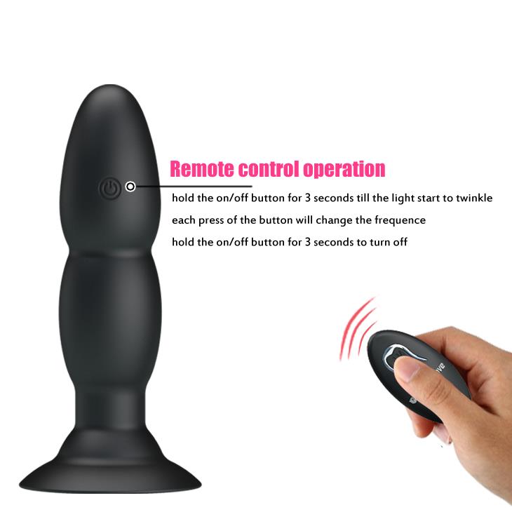Wibrujący korek analny Pretty Love koralikowy czarny 13,5 cm USB - obrazek 8