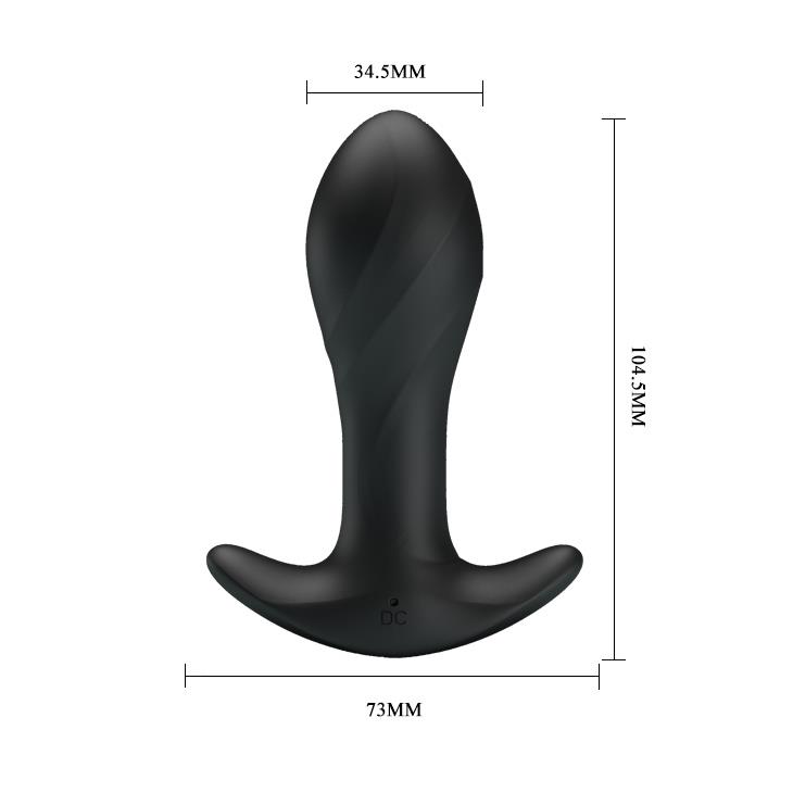 Korek analny wibrujący Pretty Love silikonowy 12 funkcji USB czarny 10,5 cm - obrazek 4