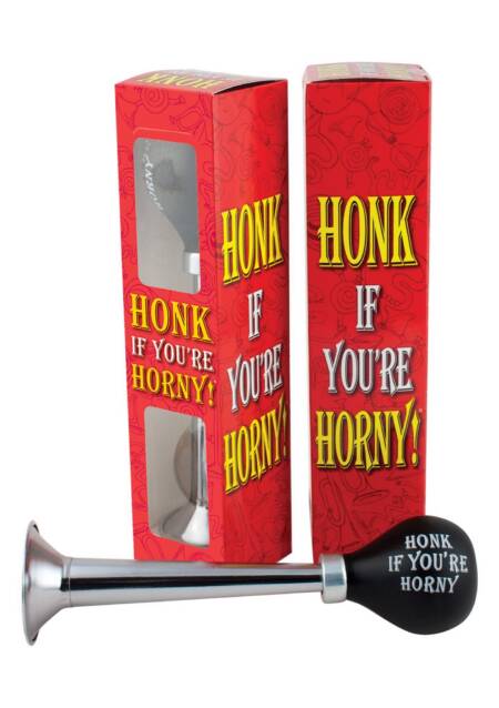 Trąbka metalowa Horn Honk If You Are Horny różowa