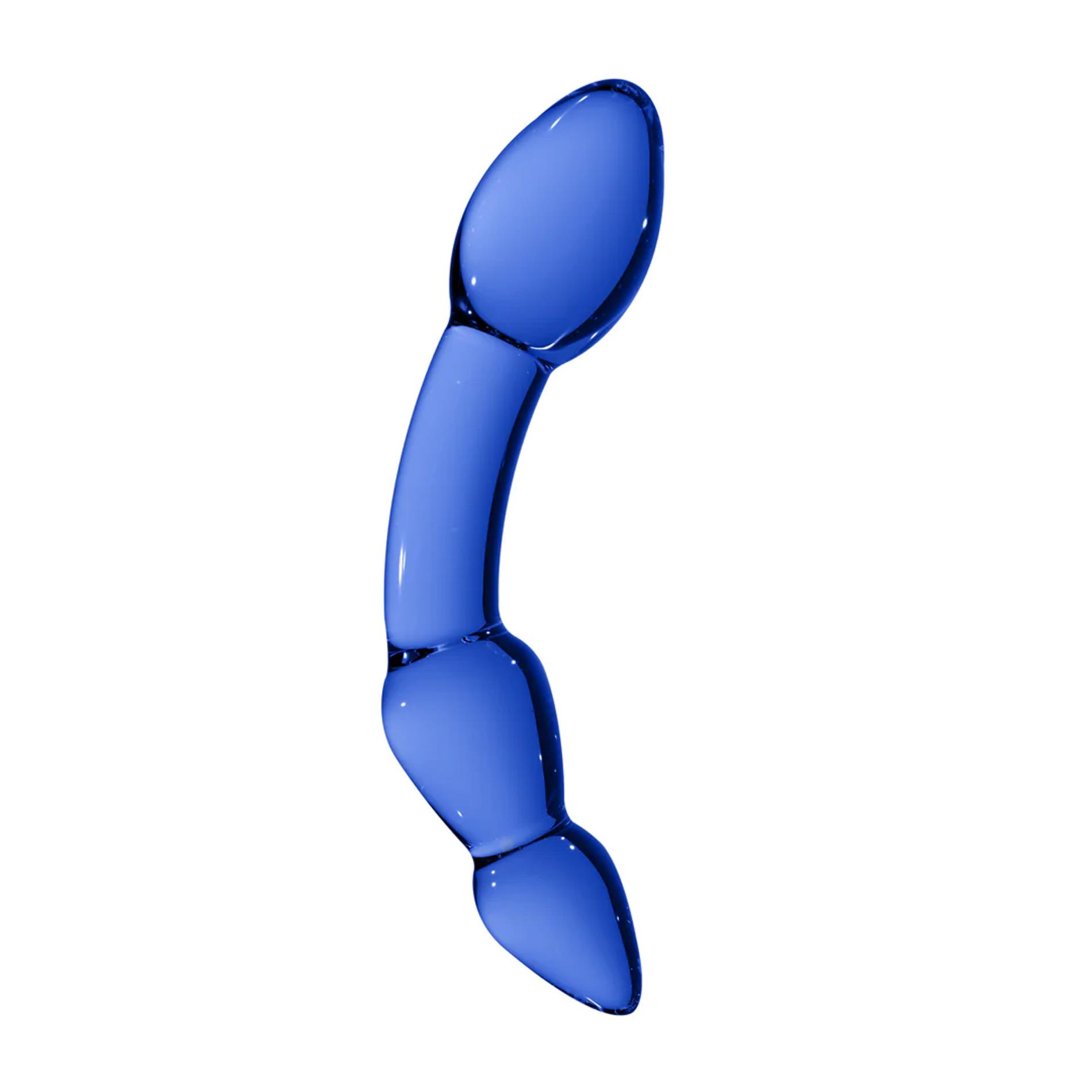 Szklane dildo Chrystalino Superior niebieskie 18 cm - obrazek 3