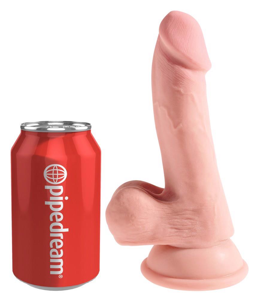 Dildo TPE King Cock Plus z jądrami 20