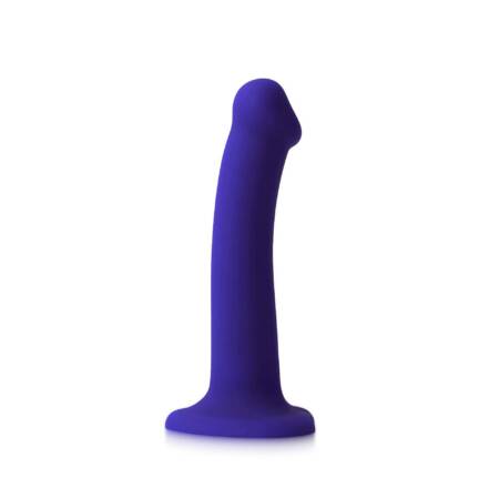 Dildo realistyczne LED fioletowe Straponme 18 cm M