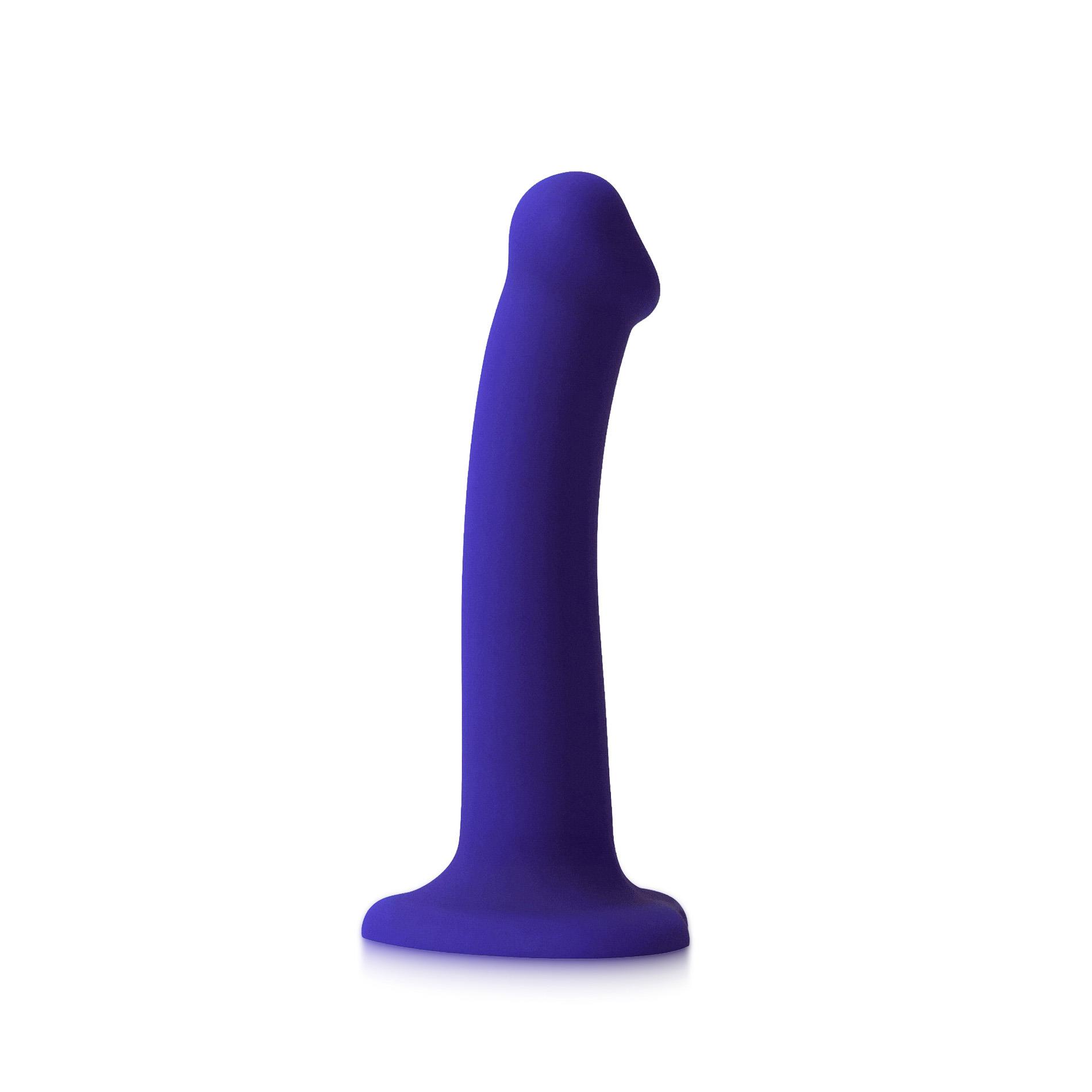 Dildo realistyczne LED fioletowe Straponme 18 cm M