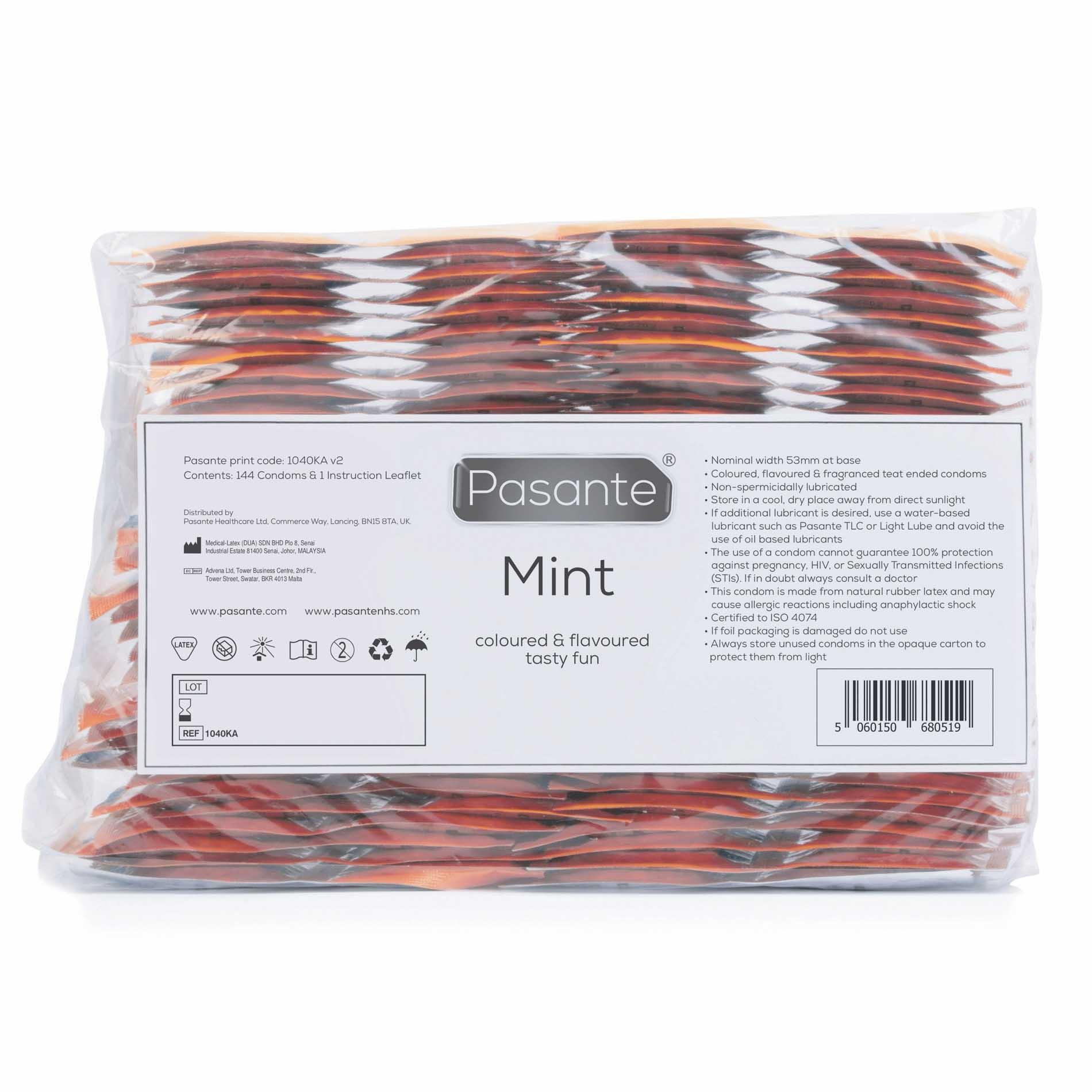 Prezerwatywy miętowe chłodzące Pasante Mint zielone 144 szt - obrazek 4
