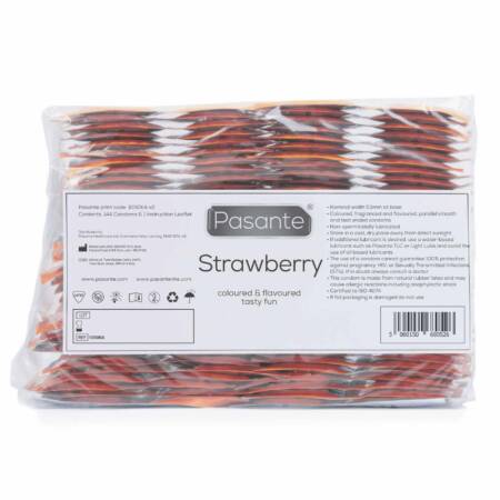Prezerwatywy truskawkowe Pasante Strawberry Crush czerwone 144 szt