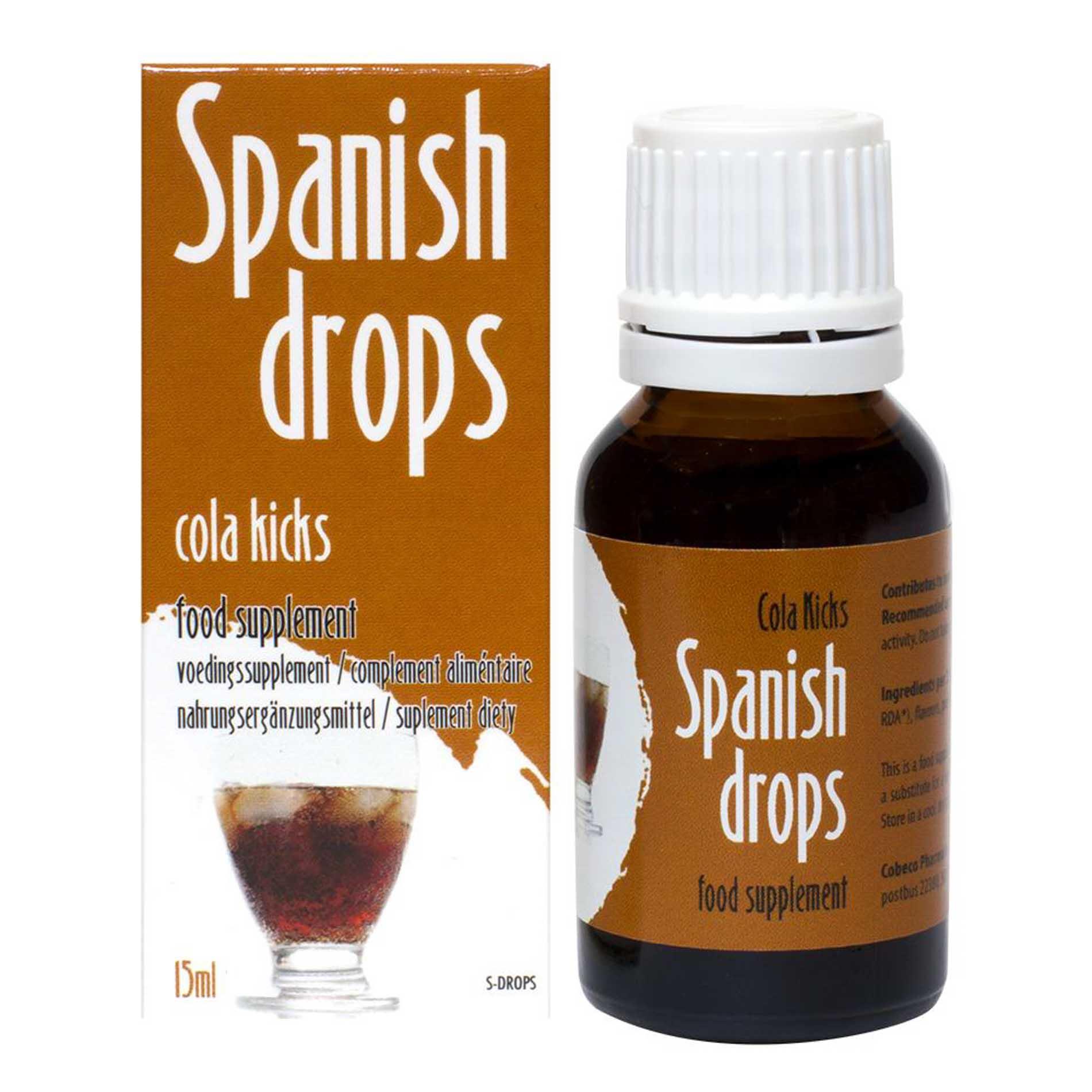 Energetyzujące krople Spanish Drops Cola Kicks smak coli Cobeco