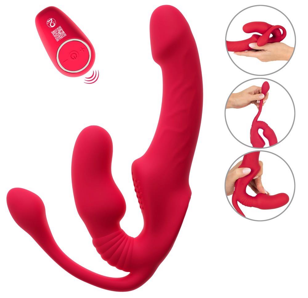 Wibrator strap on potrójny You2Toys USB 23 cm