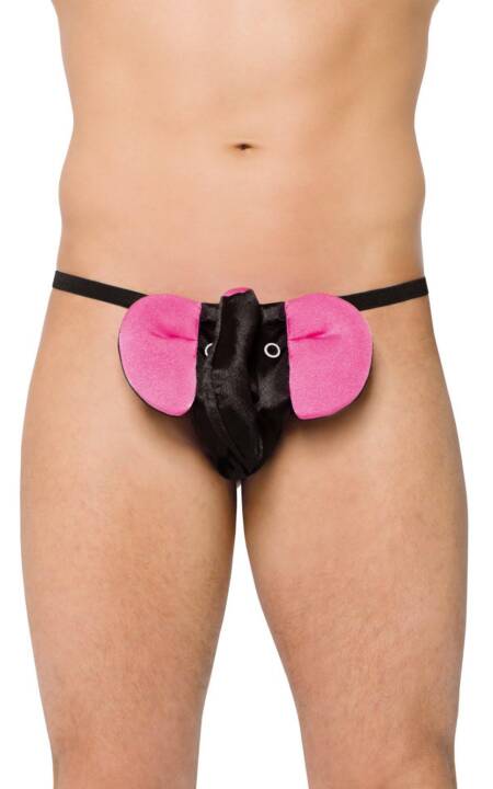Stringi ze słonikiem SoftLine Collection czarne S/L
