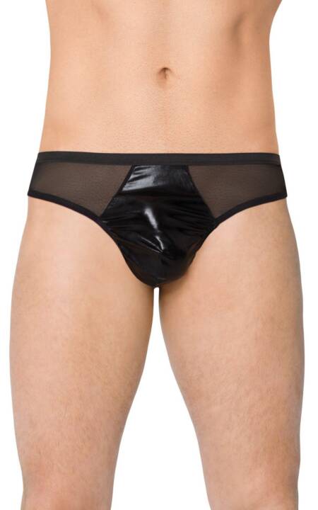 Stringi męskie wycięte SoftLine 4517 czarne XL