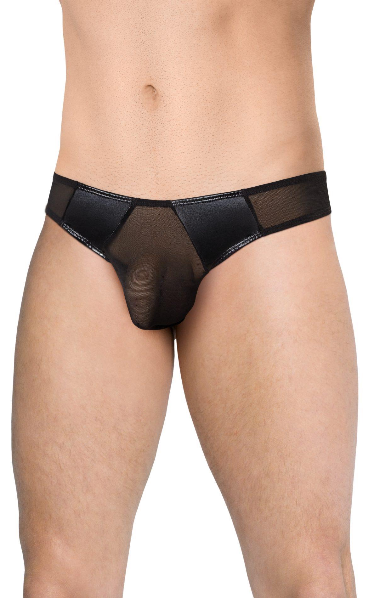 Stringi męskie wycięte SoftLine 4519 czarne M/L