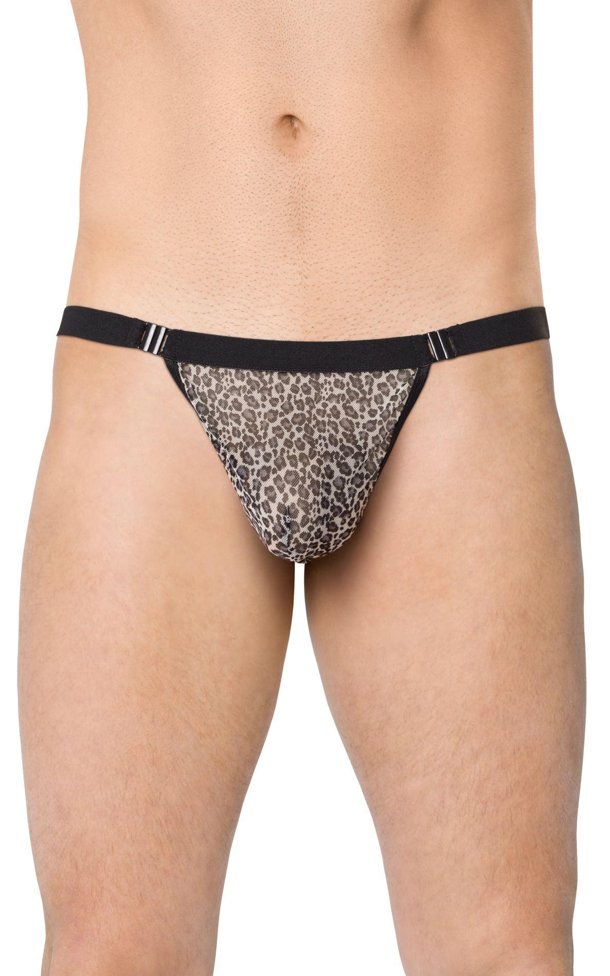 Bardzo wycięte stringi męskie SoftLine 4528 szary panter OneSize