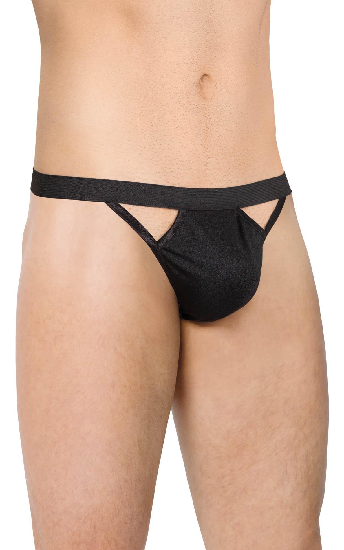 Stringi męskie super wycięte SoftLine 4530 czarne OneSize