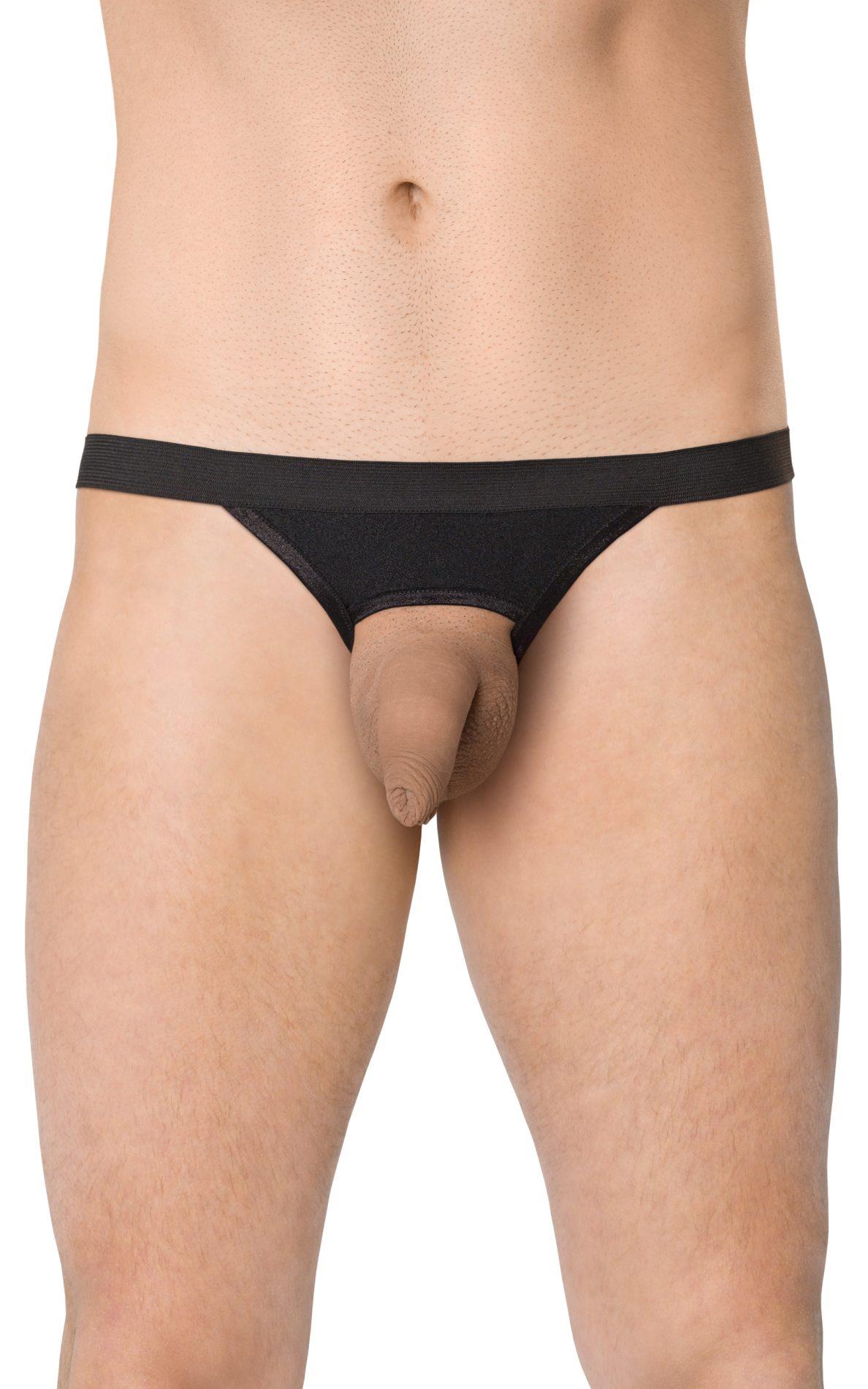 Stringi męskie ze wzorem zebry SoftLine 4532 czarne OneSize