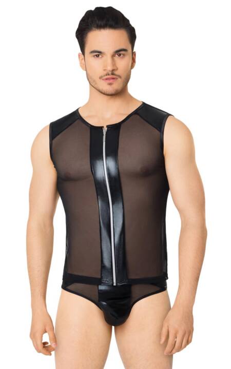 Seksowna koszulka i szorty siateczkowe SoftLine Collection czarne XL