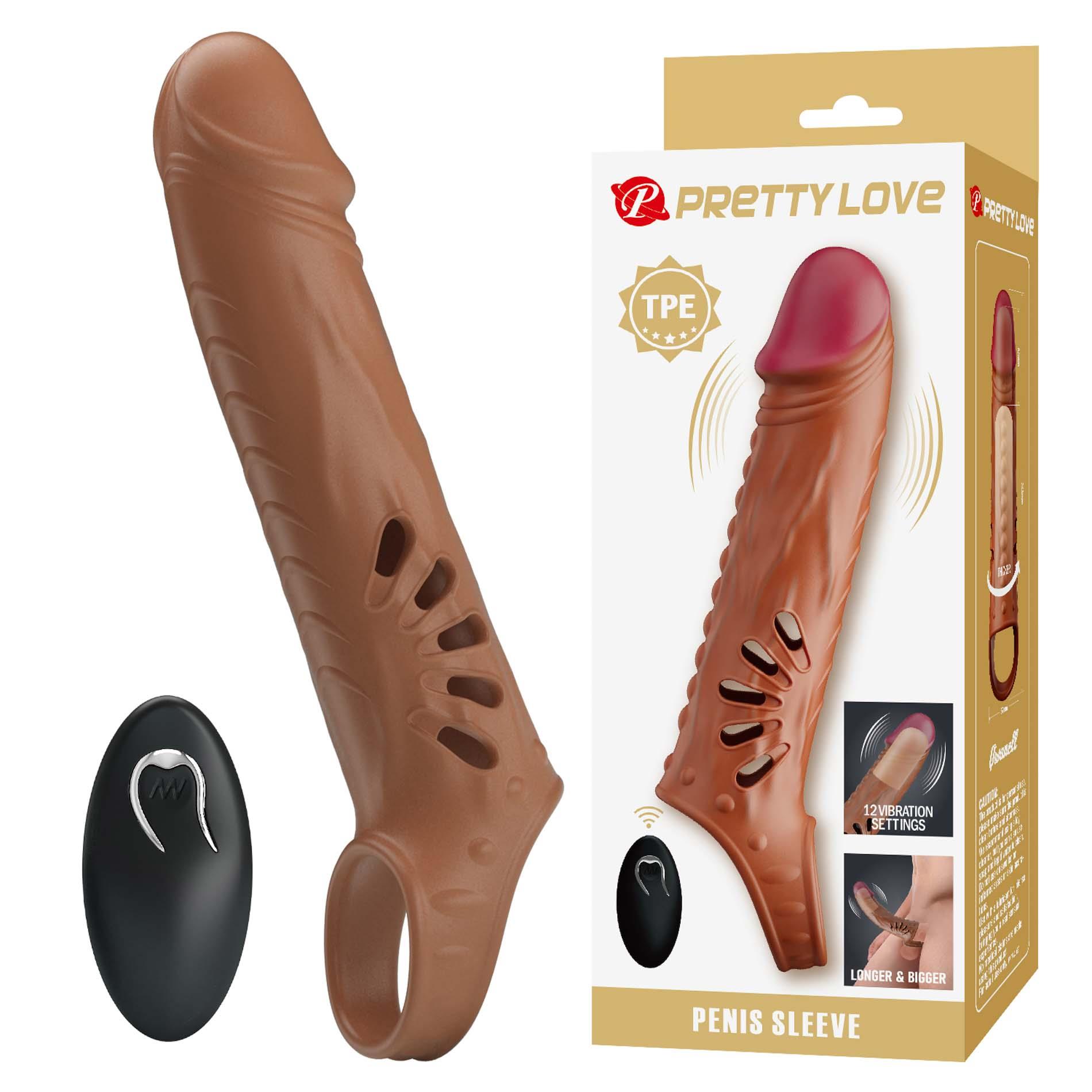 Nakładka na penisa Pretty Love realistyczna 12 wibracji USB - obrazek 2