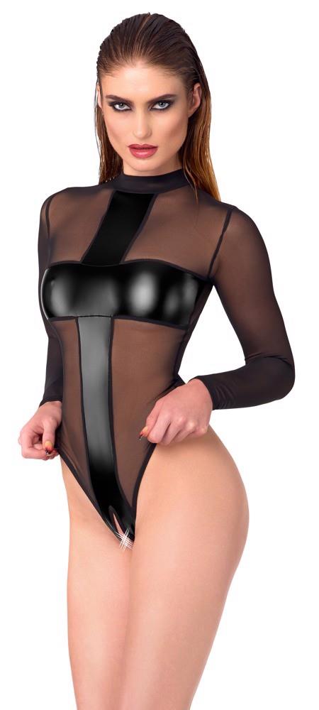 Body erotyczne transparentne Noir Cross M