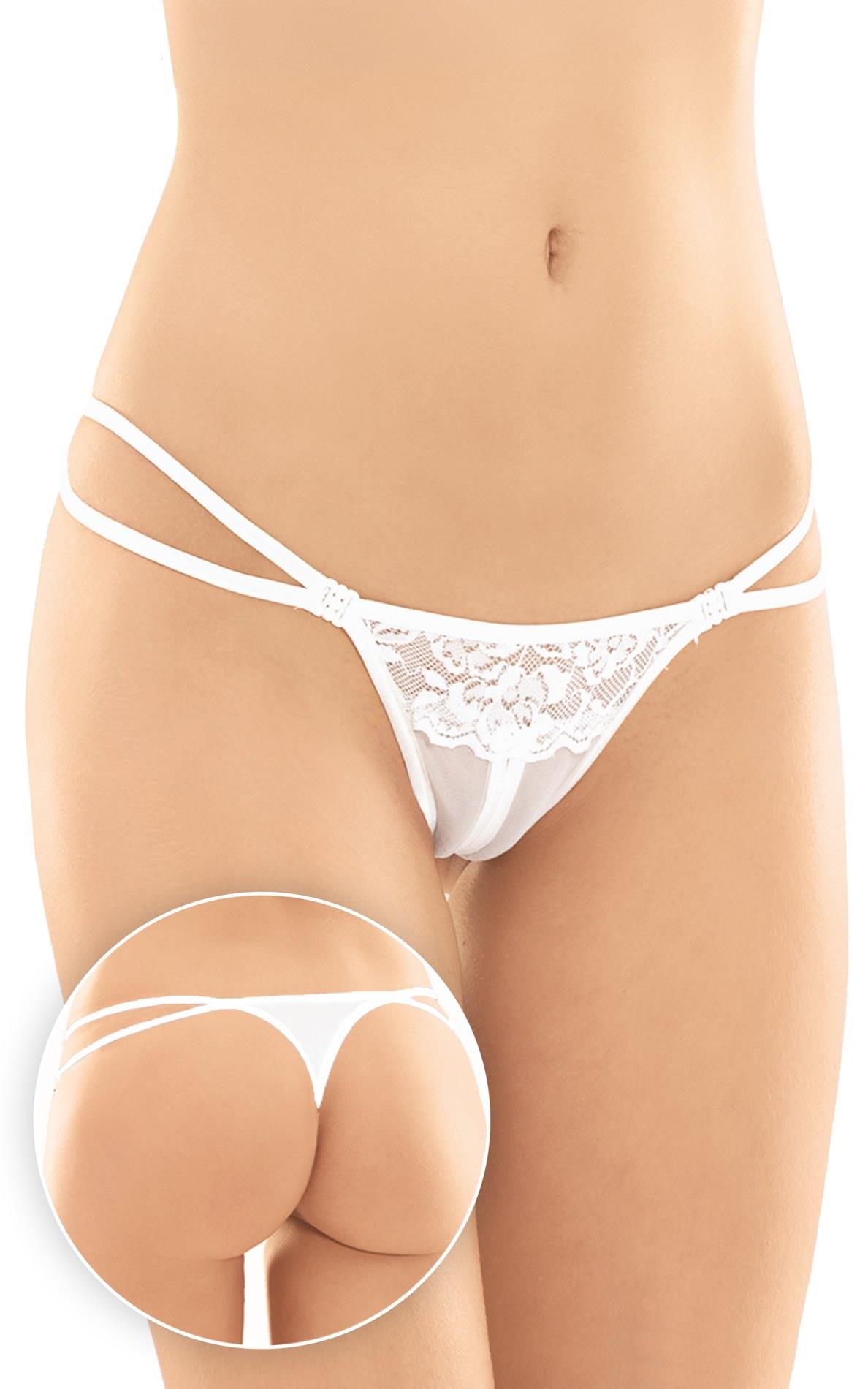 Stringi erotyczne SoftLine seksowne białe M/L
