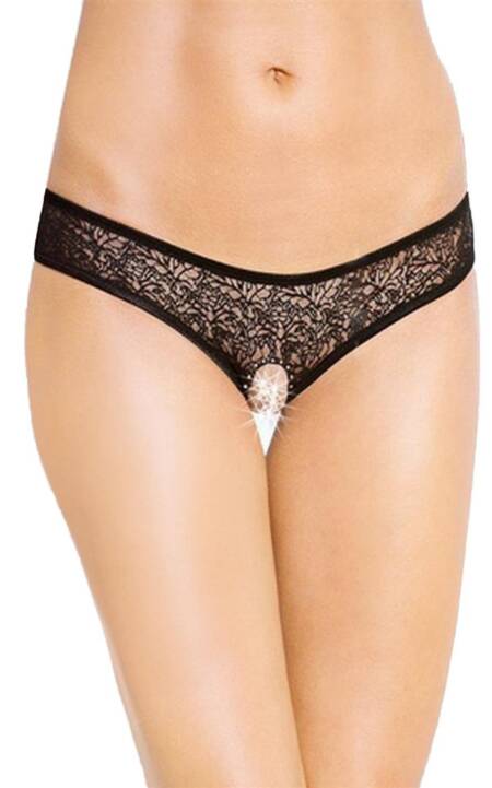 Erotyczne stringi koronkowe SoftLine 2446 czarne M/L