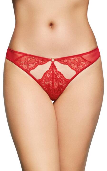 Koronkowe stringi erotyczne SoftLine czerwone M/L