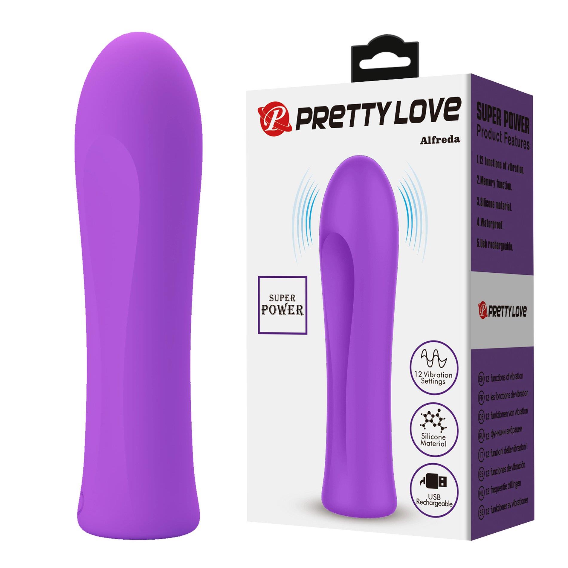 Wibrator mini Alfreda Pretty Love silikonowy 12 trybów USB - obrazek 3