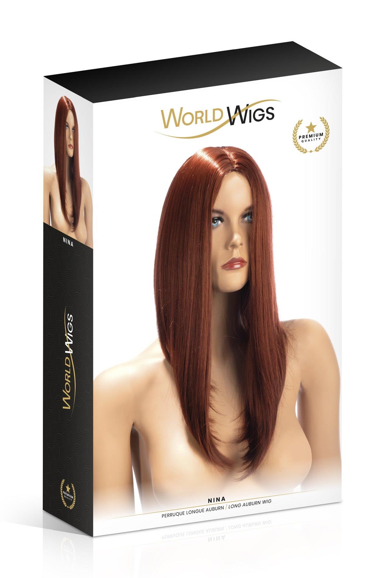 Peruka długa Nina World Wigs kasztanowa - obrazek 2