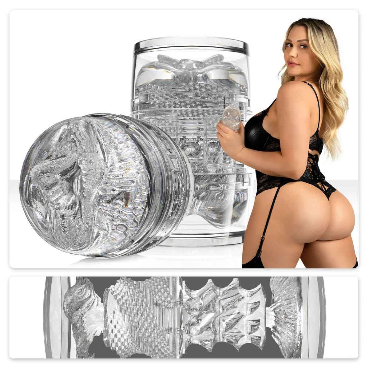 Transparentny masturbator 2w1 Fleshlight Quickshot Mia Malkova 11 cm - obrazek 4