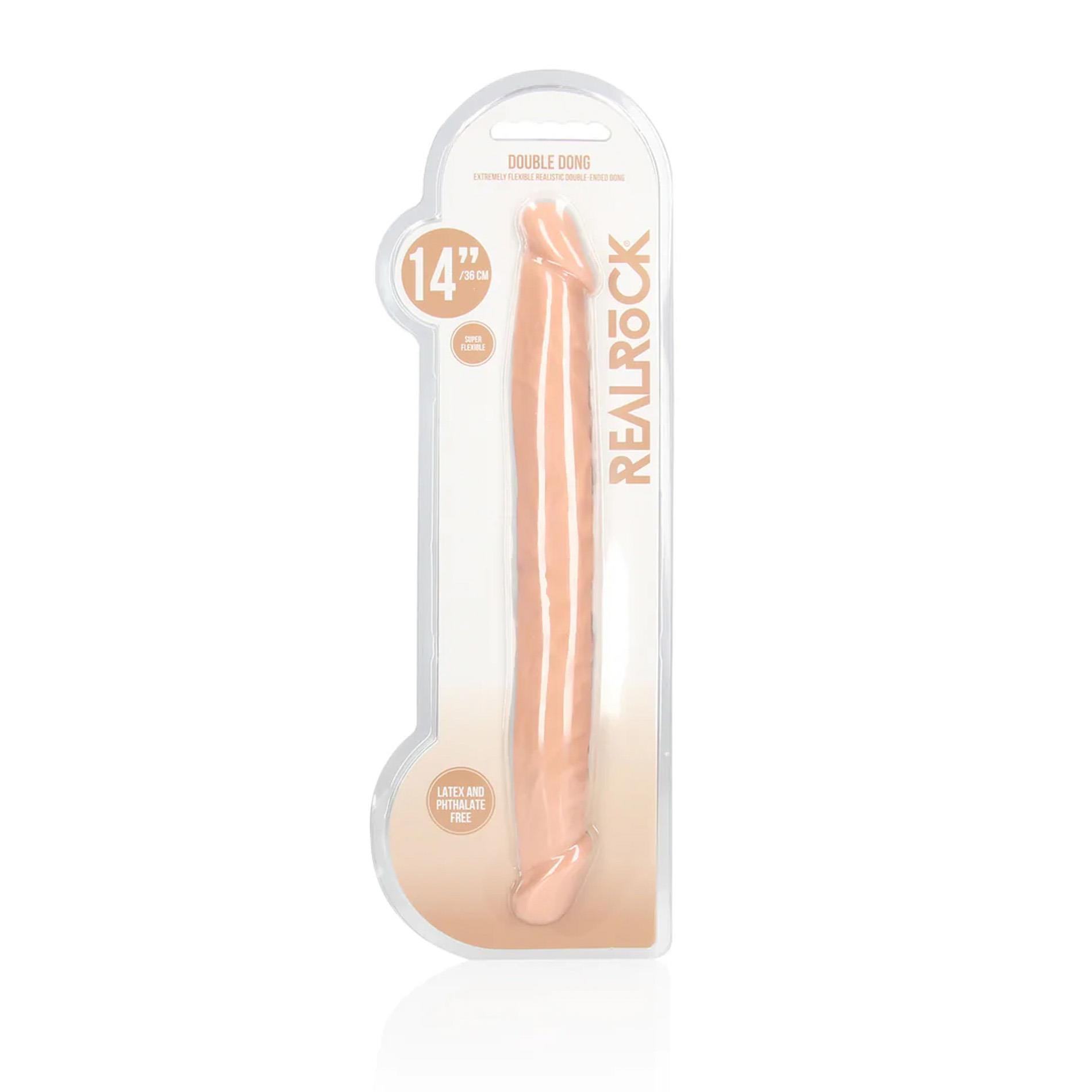 Dildo podwójne RealRock TPE 36 cm - obrazek 2