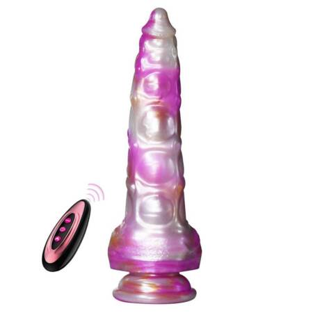 Wibrator Crystal Pulse silikonowy z pilotem nagrzewający różowy 19 cm