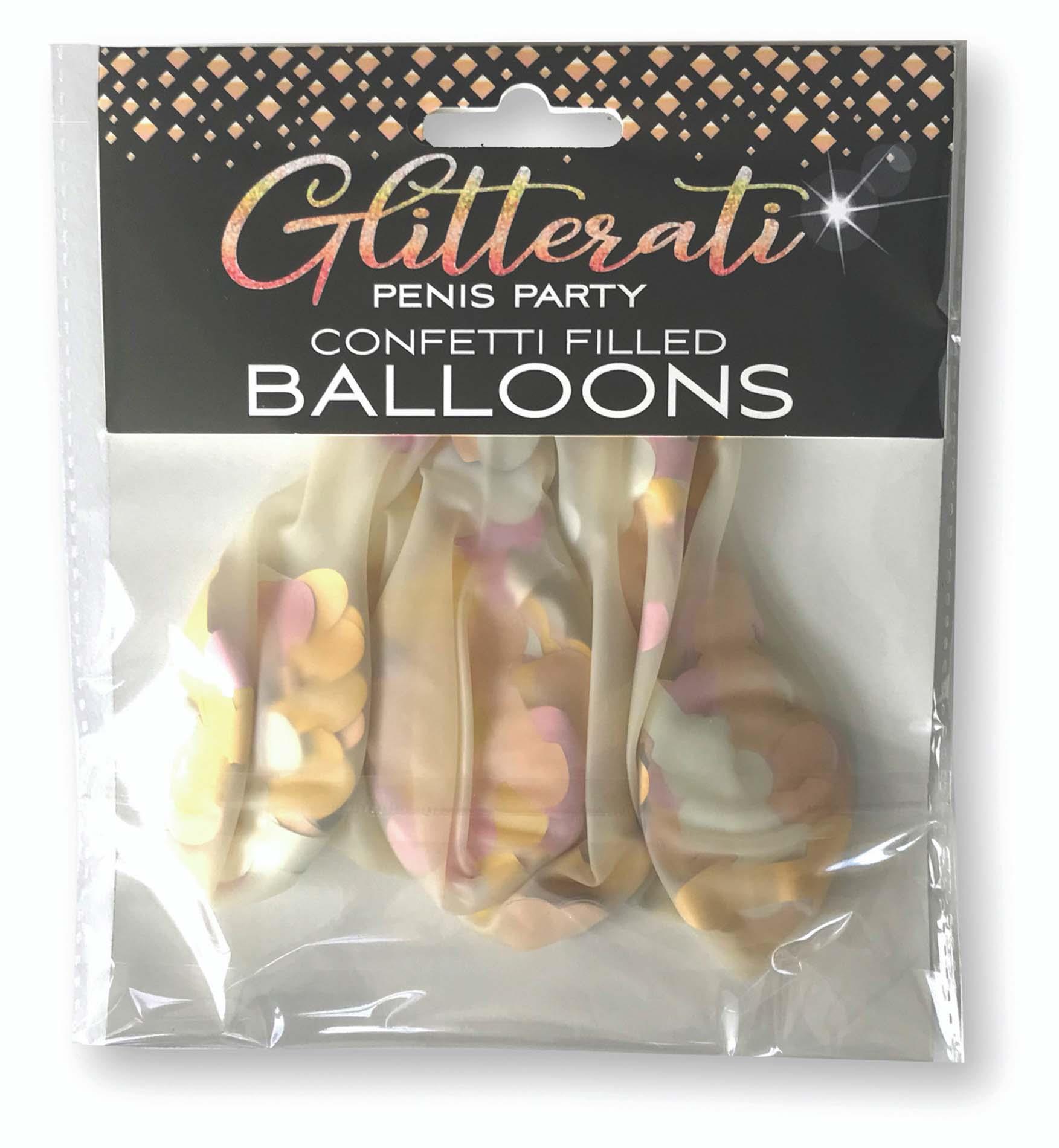 Balony Glitterati z penisowym konfetti 5 sztuk