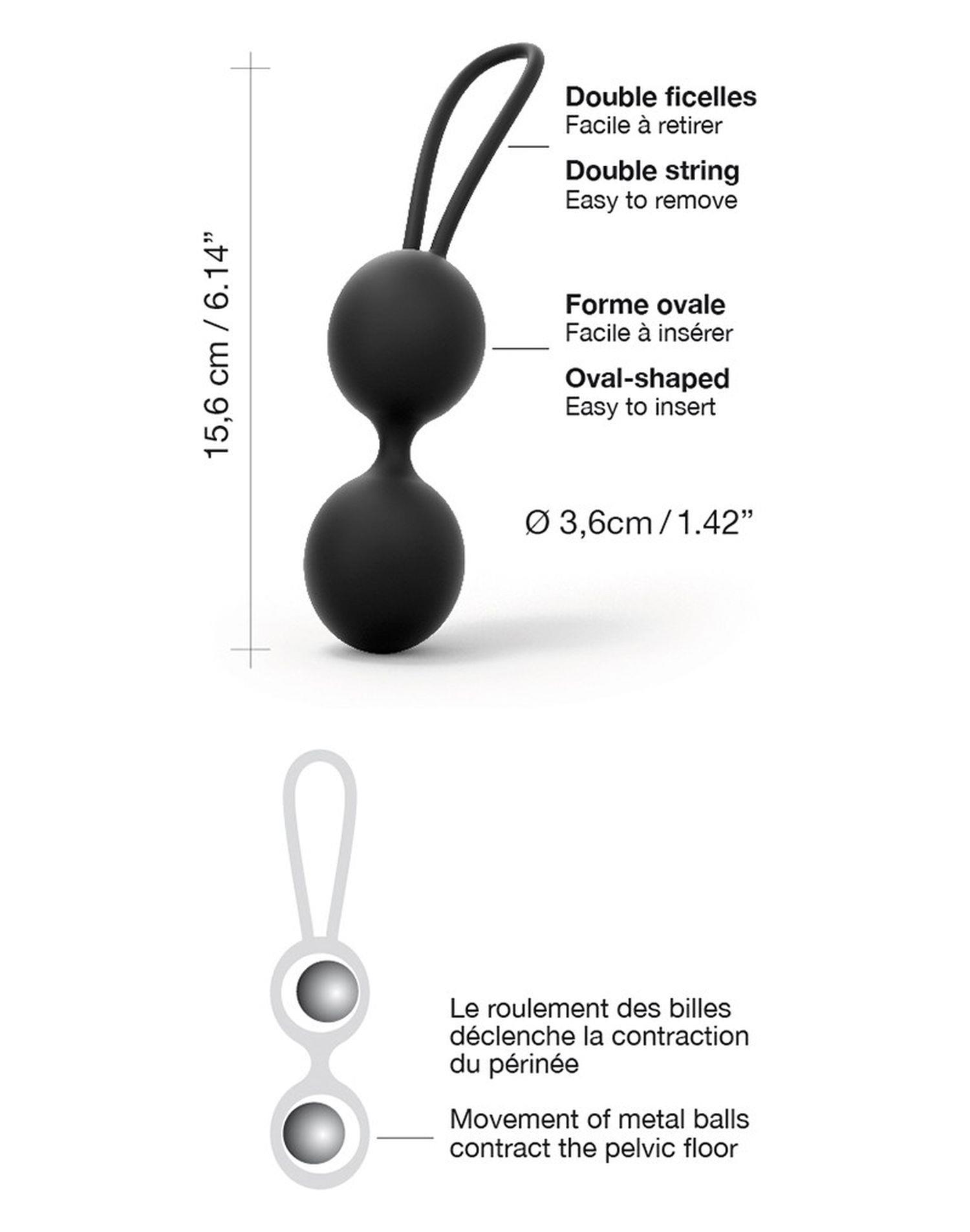 Kulki gejszy Dorcel Dual Balls Noir silikonowe - obrazek 3