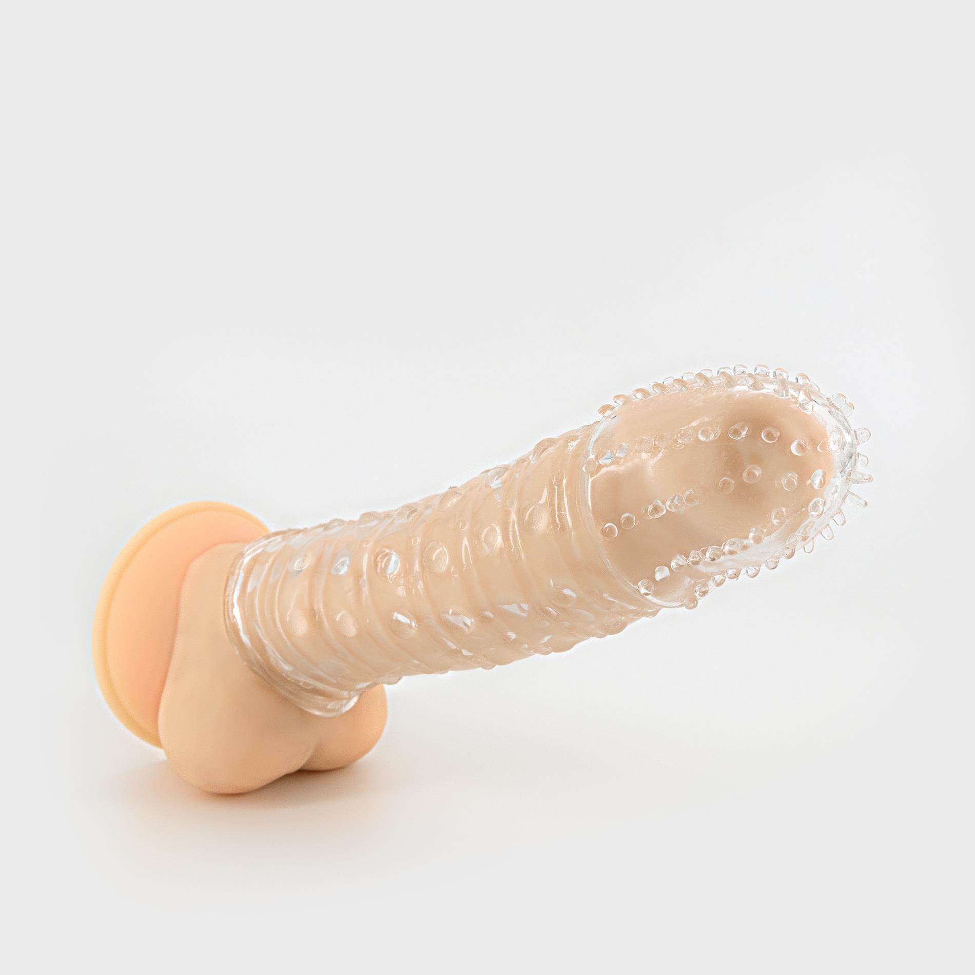 Nakładka na penisa Crushious Dotted TPE 15,5 cm - obrazek 3