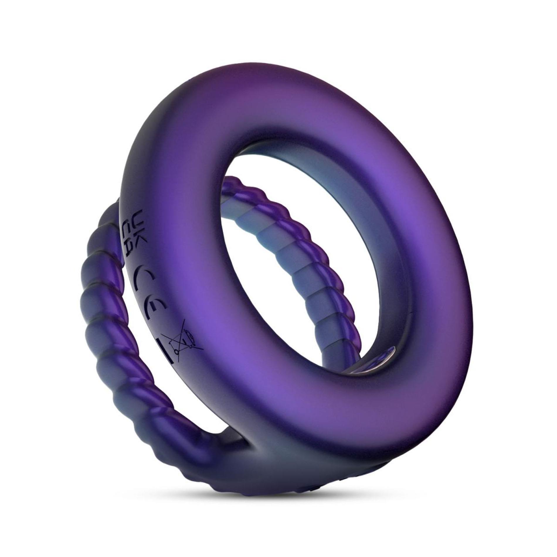 Pierścień wibrujący Hueman Jupiter podwójny fioletowy USB - obrazek 3
