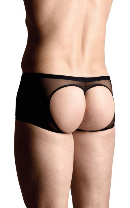 Bokserki męskie z wycięciem na pupie SoftLine Collection czarne M/L
