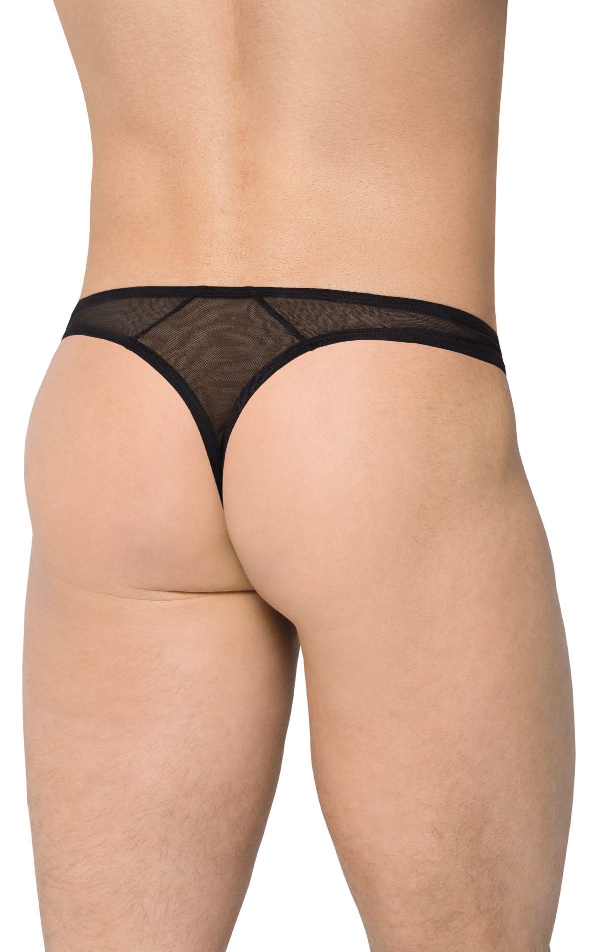 Stringi męskie super wycięte SoftLine 4525 czarne XL - obrazek 2