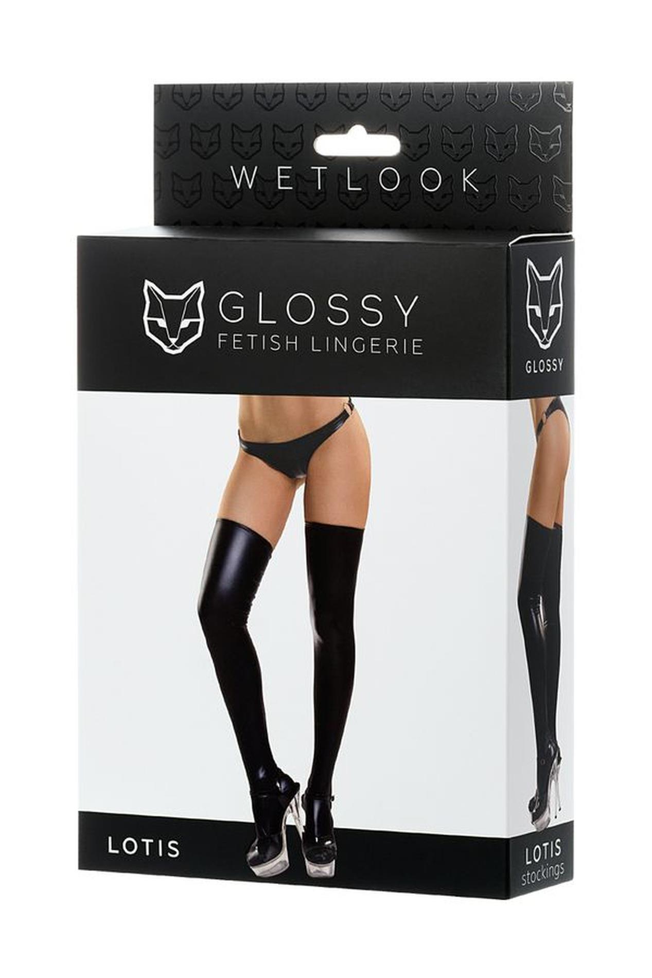 Pończochy błyszczące Wetlook Glossy Lotis czarne M - obrazek 3