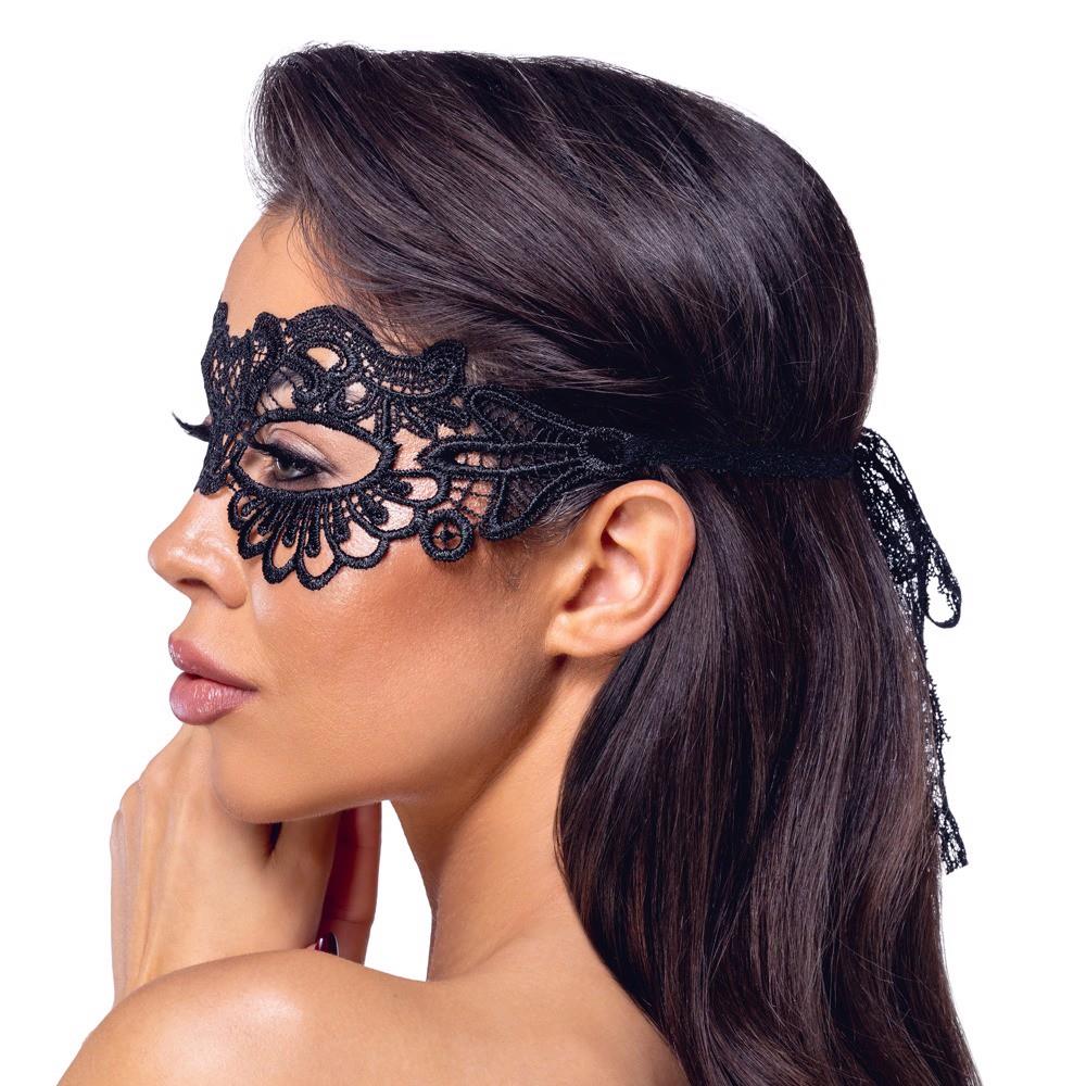 Opaska na oczy haftowana Cottelli ACCESSOIRES czarna - obrazek 3
