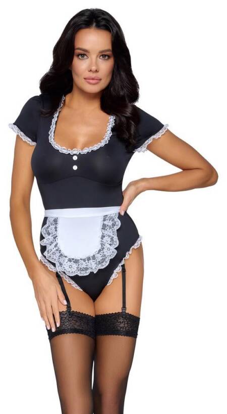 Body kelnerki Cottelli COSTUMES czarne XL